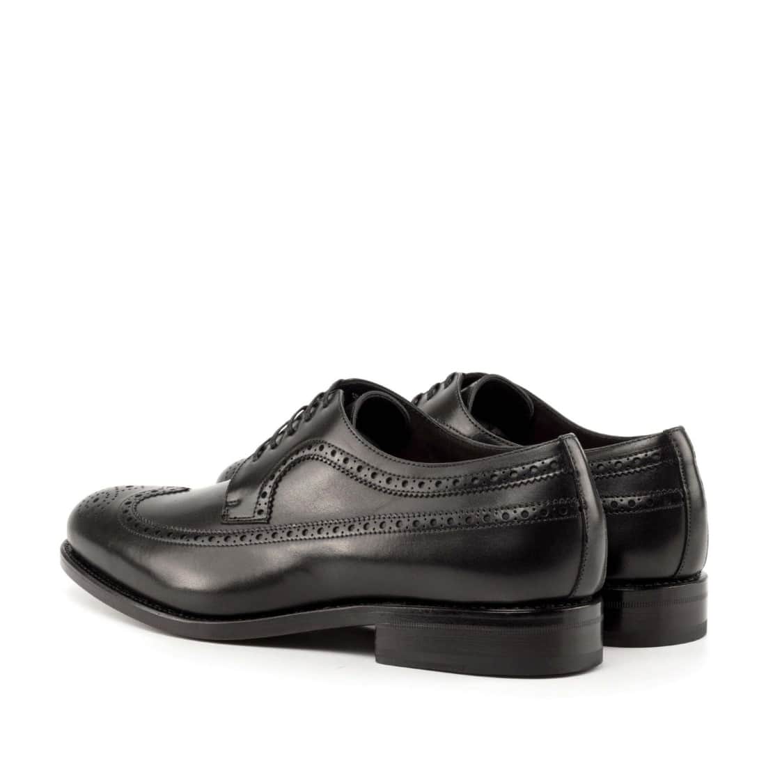 Derbie Brogue fleuri en cuir noir - Chaussures