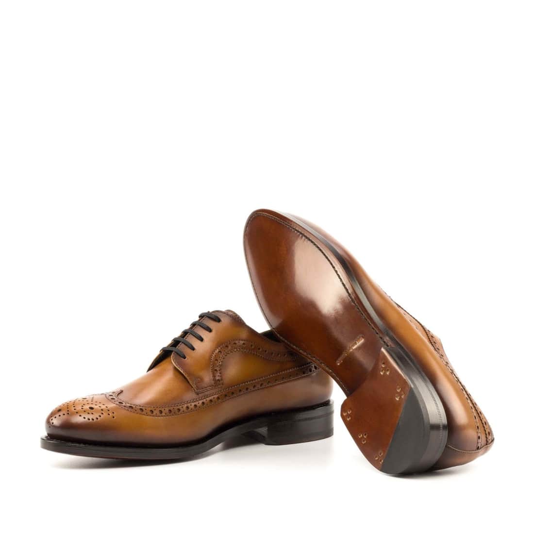 Derbie Brogue fleuri en cuir gold - Chaussures