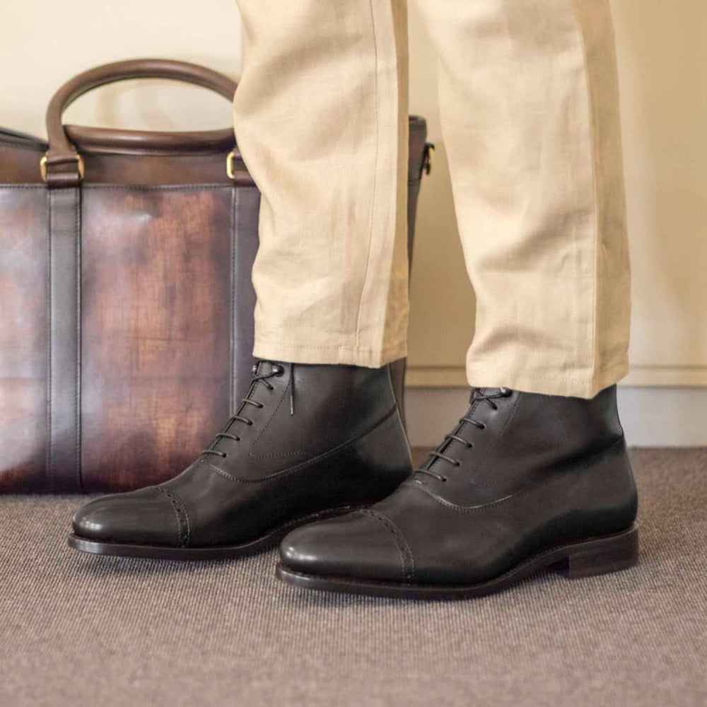 Bottines Blamoral en cuir noir – vue 4