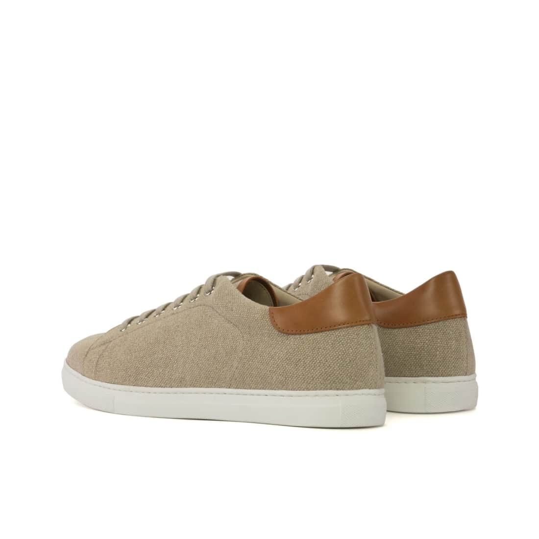 Sneakers Jersey en lin beige - Semelles Blanches