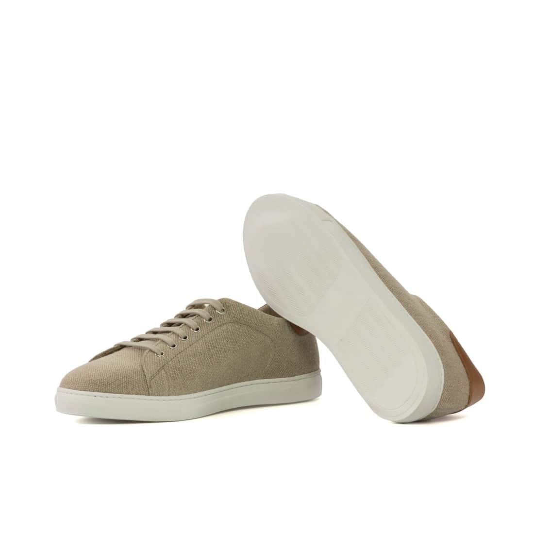 Sneakers Jersey en lin beige - Semelles Blanches – vue 2