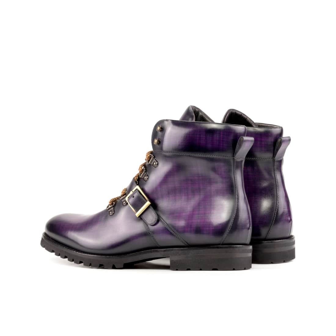 Hiking Boots en cuir patiné violet - Semelles Commando – vue 3