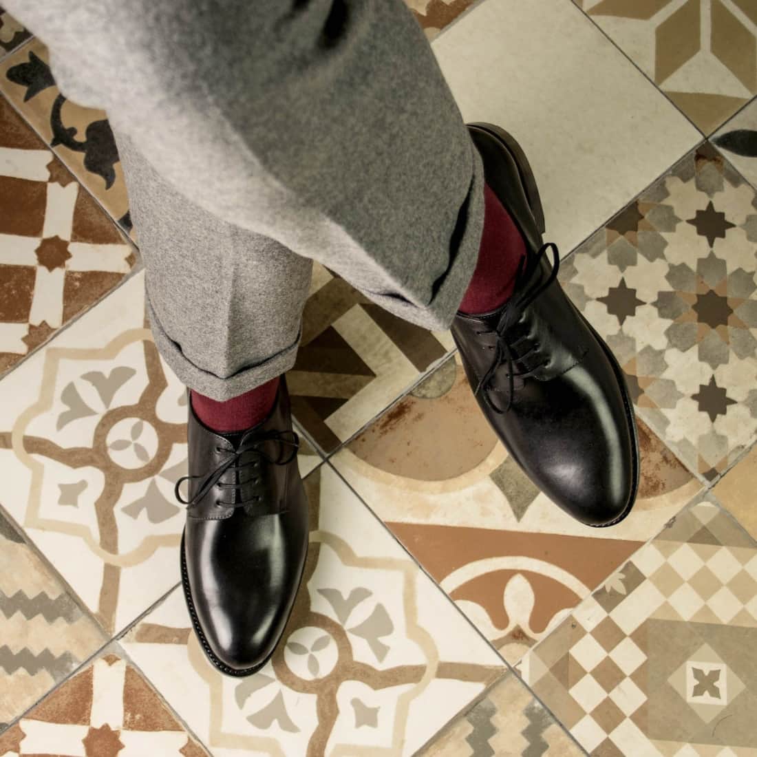 Derbie Blucher en cuir noir – vue 4