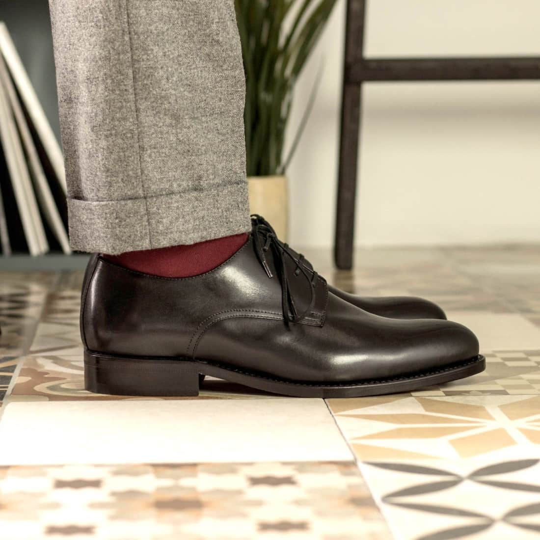 Derbie Blucher en cuir noir – vue 5