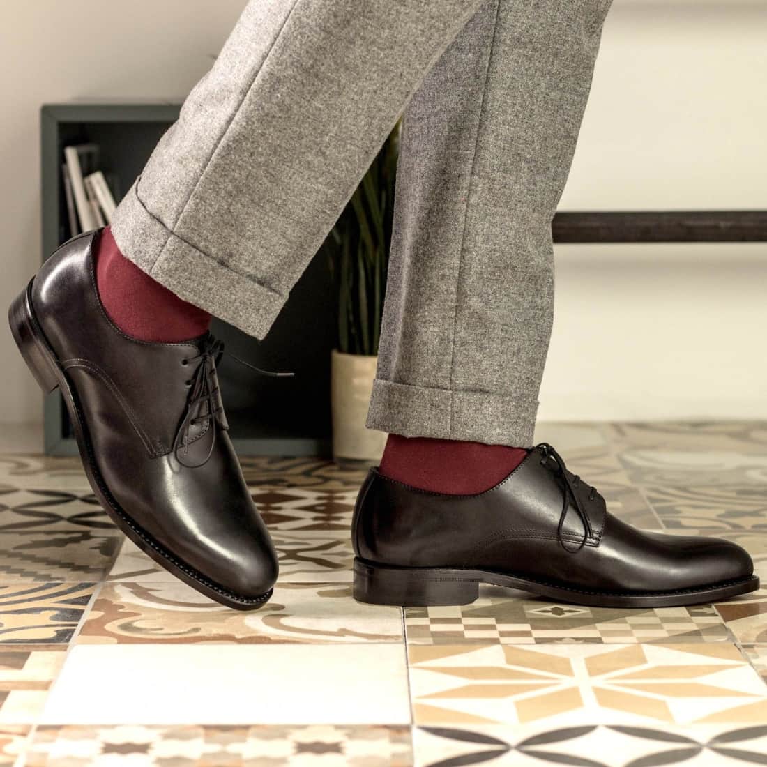 Derbie Blucher en cuir noir – vue 6