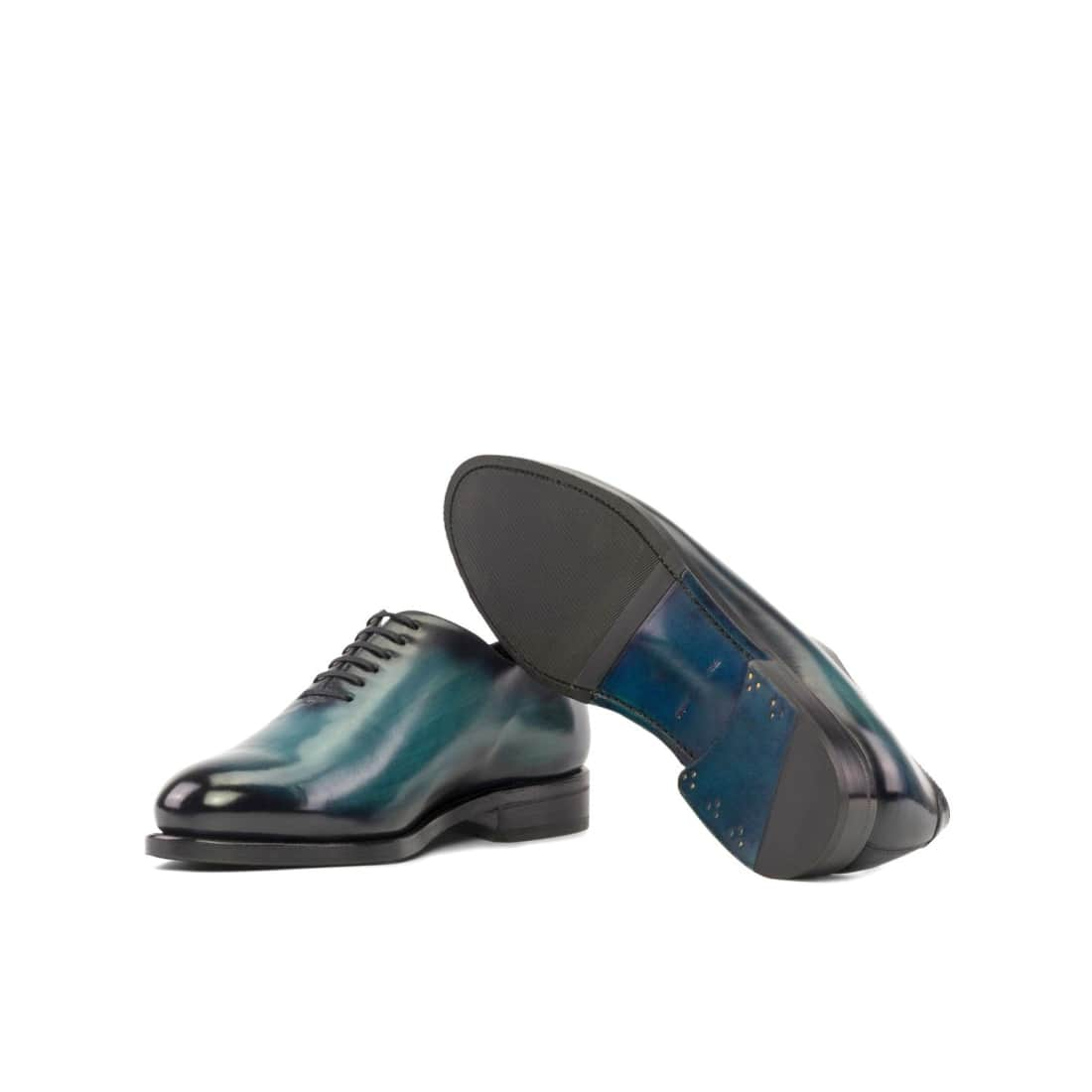 One Cut en cuir patiné pinceau turquoise - Chaussures