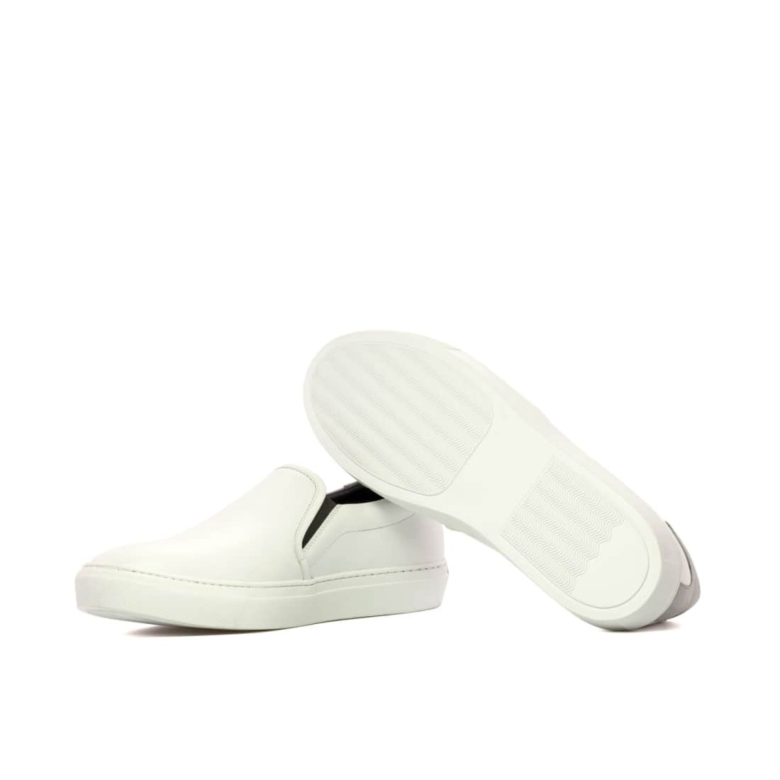 Sneakers Slip On en cuir blanc - Semelles Blanches – vue 2