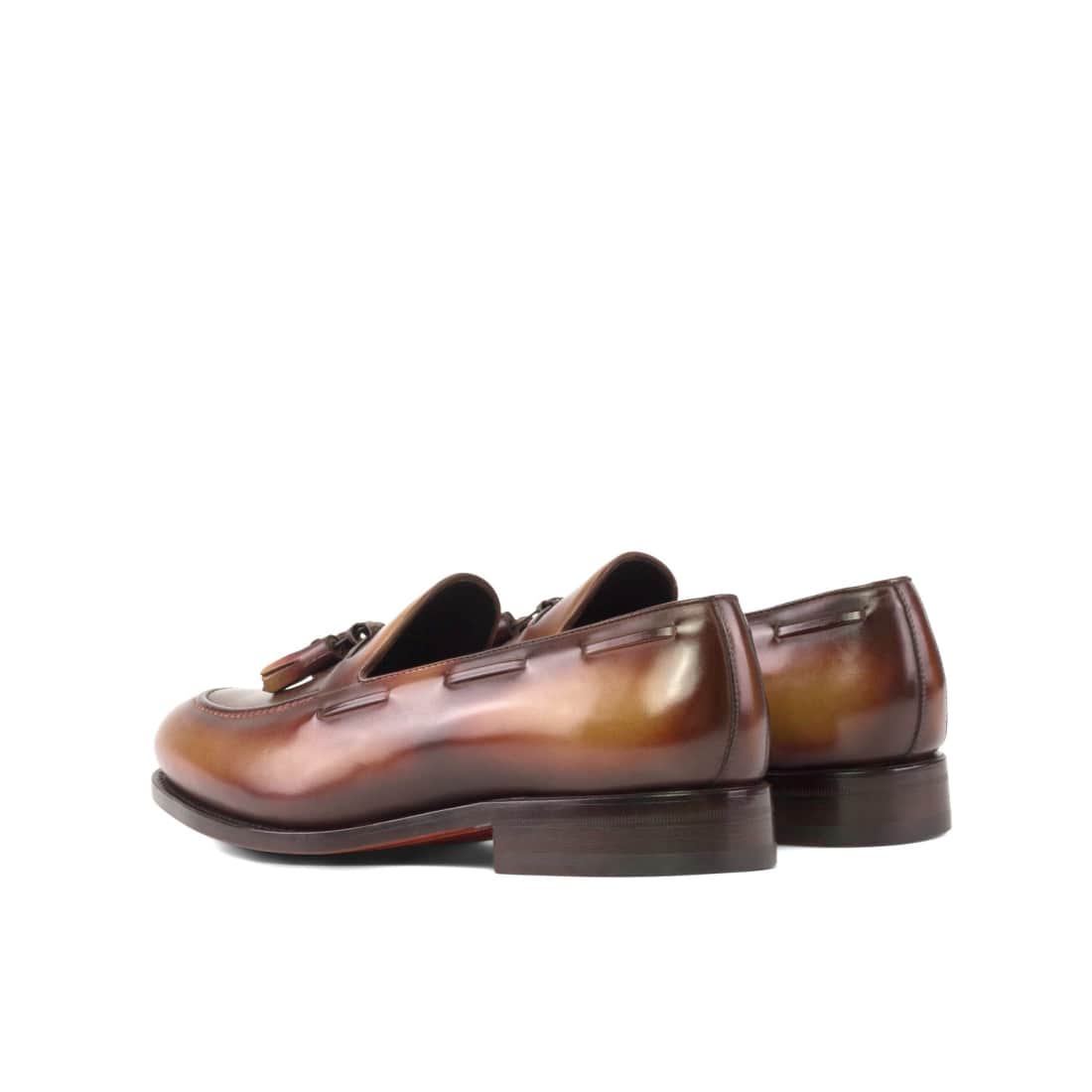 Mocassin à glands en cuir patiné marron clair – vue 3