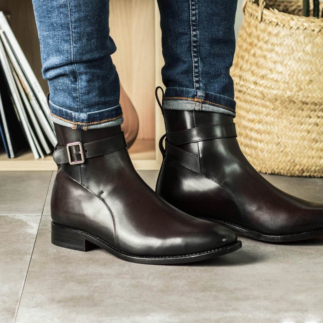 Bottines Jodhpur en cuir marron foncé - Chaussures