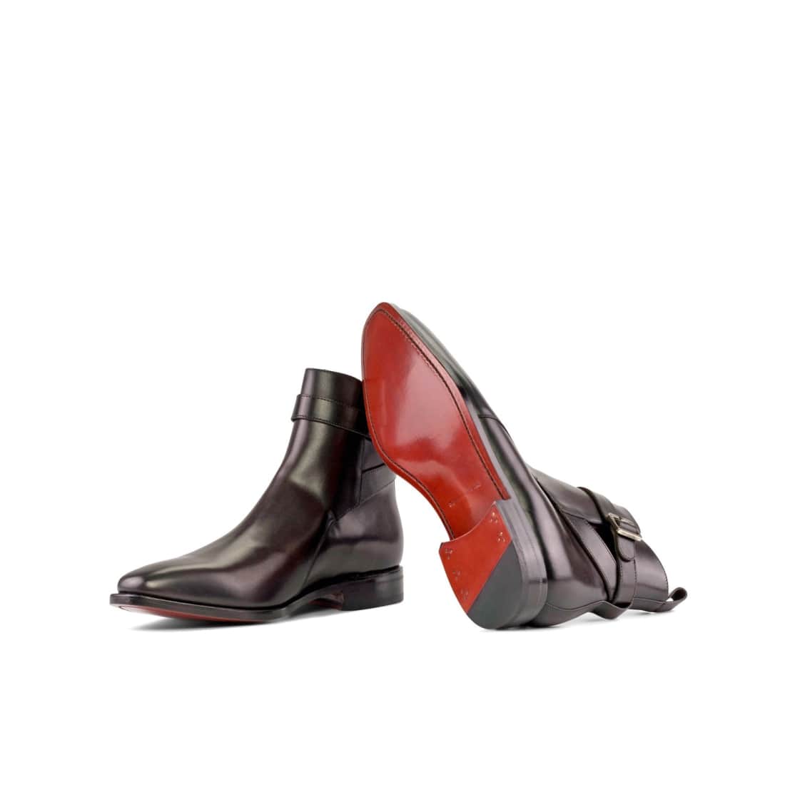 Bottines Jodhpur en cuir marron foncé – vue 2