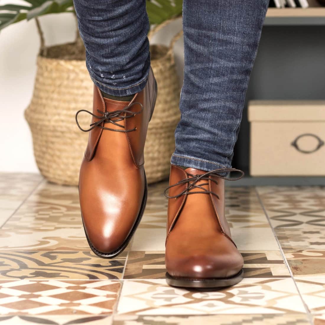 Chukka Boots en cuir marron clair – vue 4