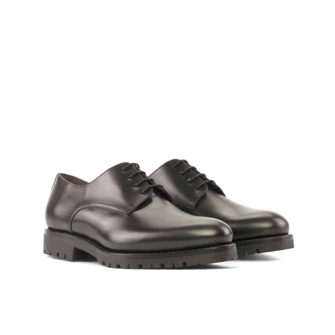 Derbie Blucher en cuir marron foncé - Semelles Commando