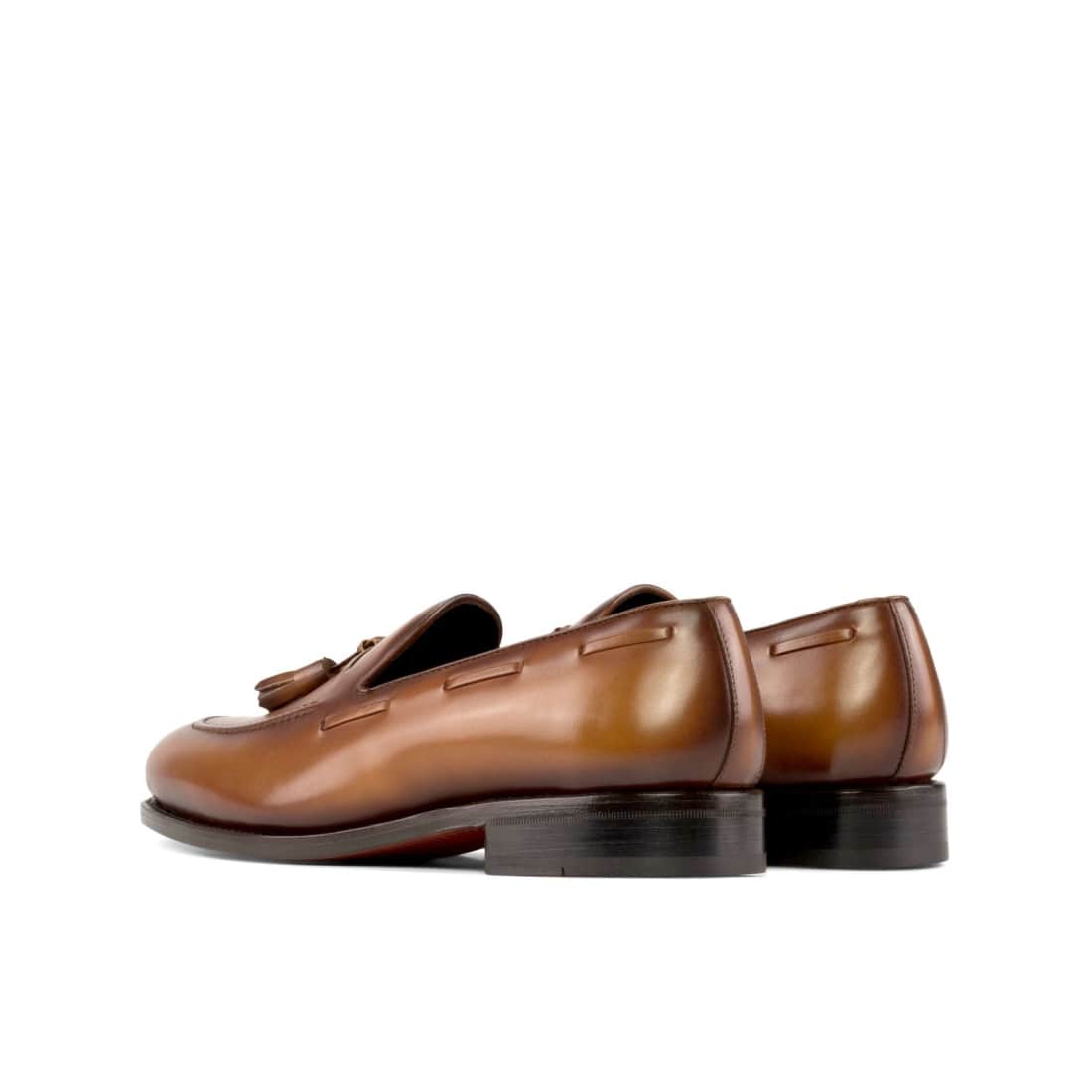 Mocassin à glands en cuir cognac – vue 3