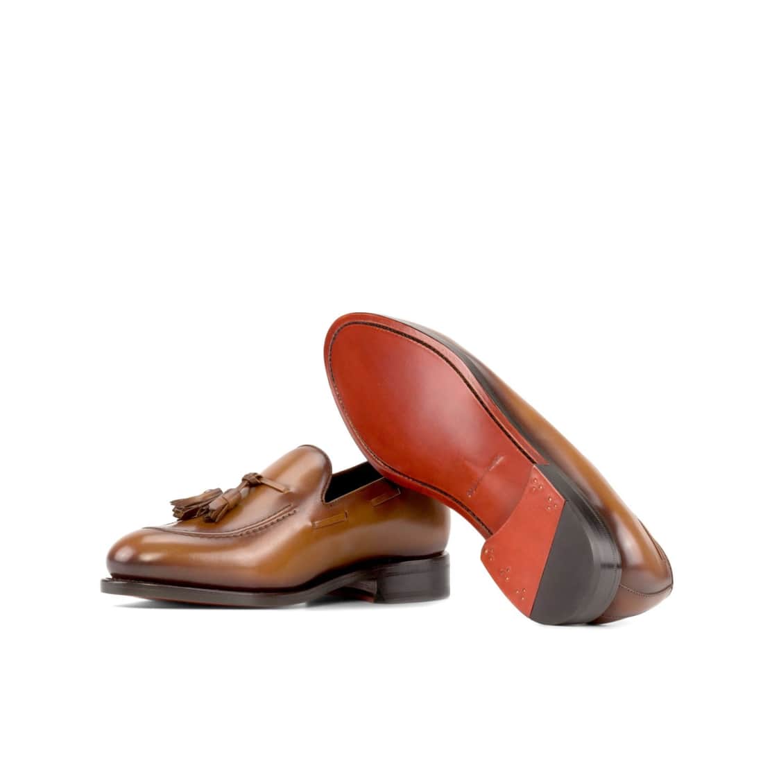 Mocassin à glands en cuir cognac – vue 2