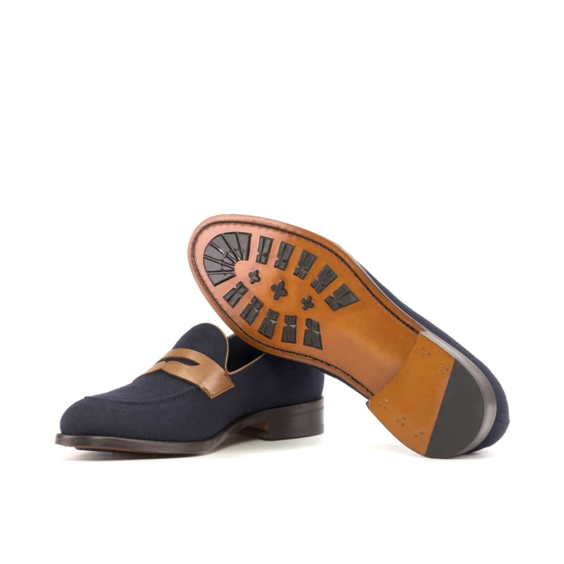 Mocassins Penny à bandeau en tissu bleu marine – vue 2