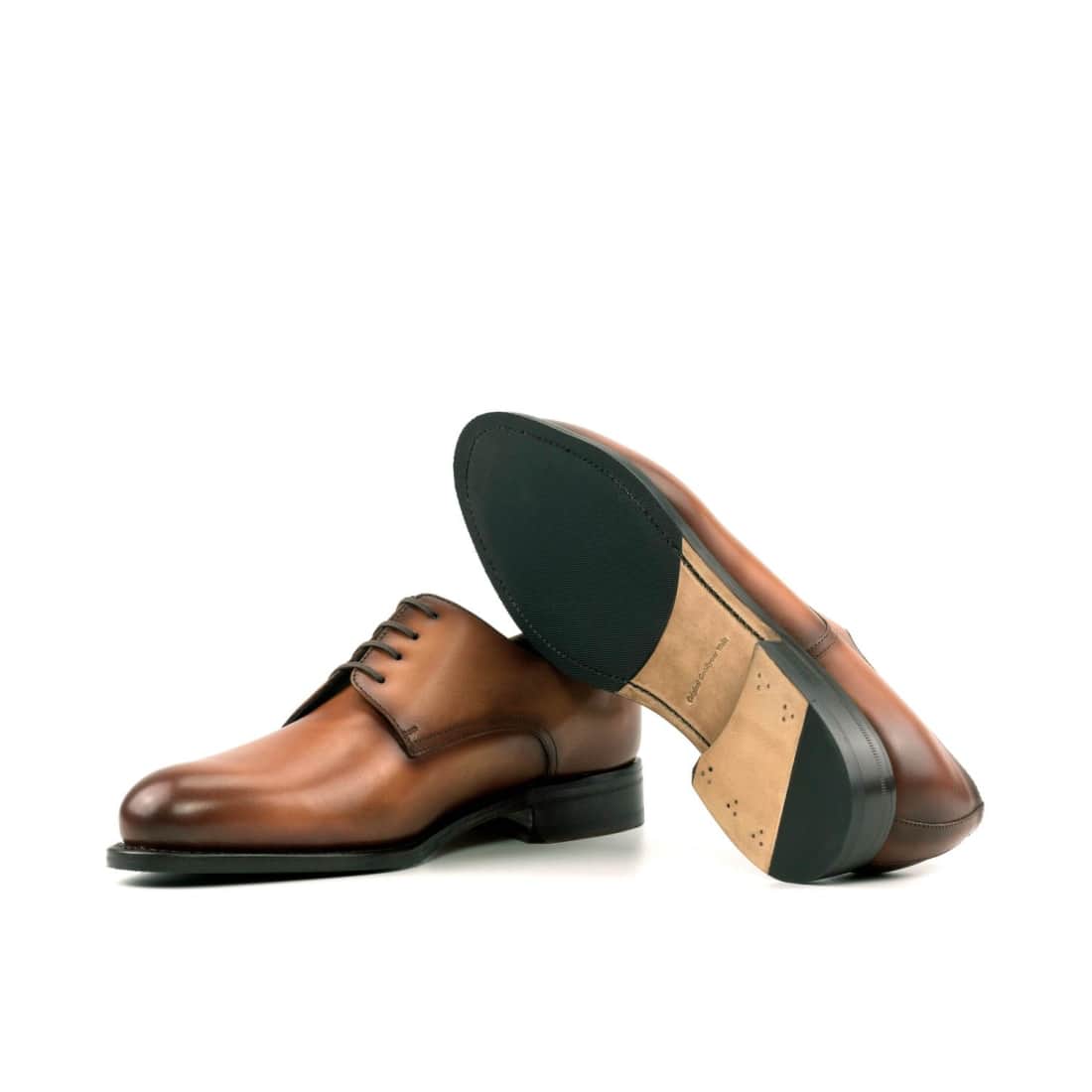 Derbie Blucher en cuir patiné gold - Chaussures