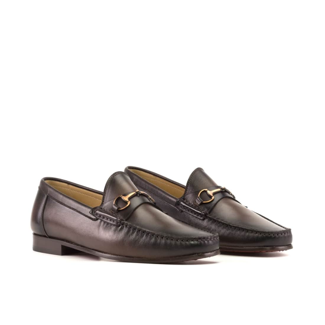 Mocassin à mors en cuir marron foncé
