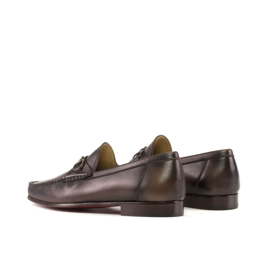 Mocassin à mors en cuir marron foncé – vue 3