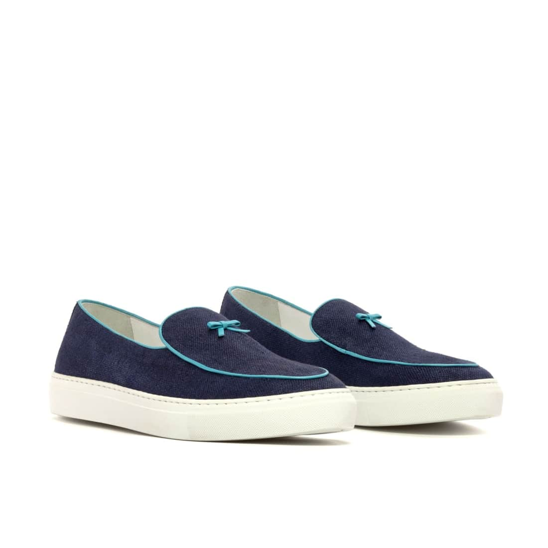 Sneaker Mocassin Belge en daim bleu marine - Chaussures