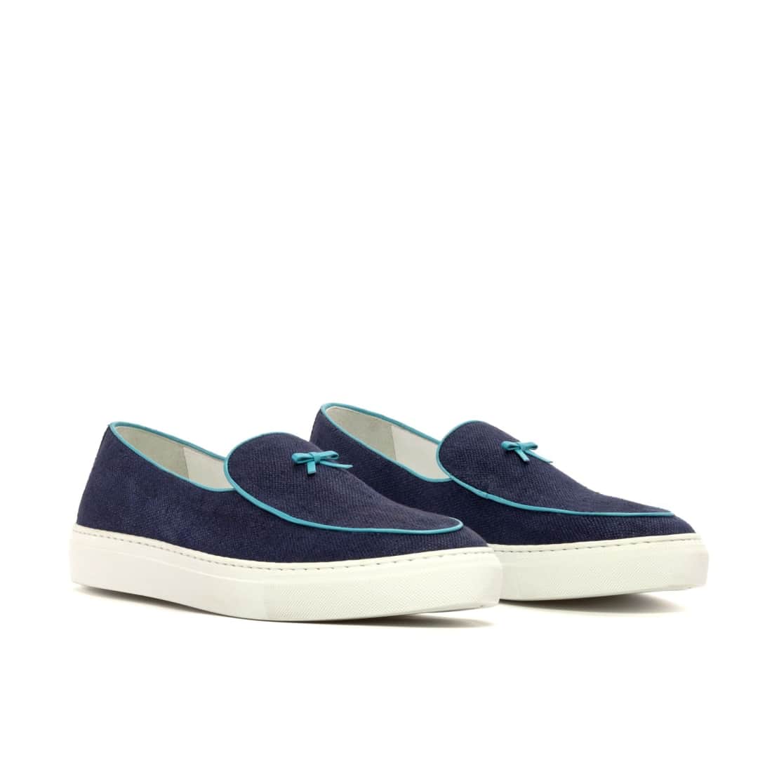 Sneaker Mocassin Belge en daim bleu marine