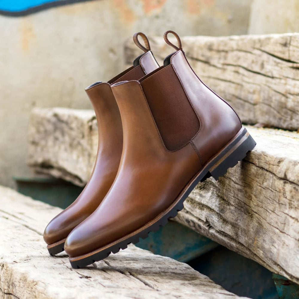 Cheslea Boots en cuir marron moyen - Semelles Commando – vue 4