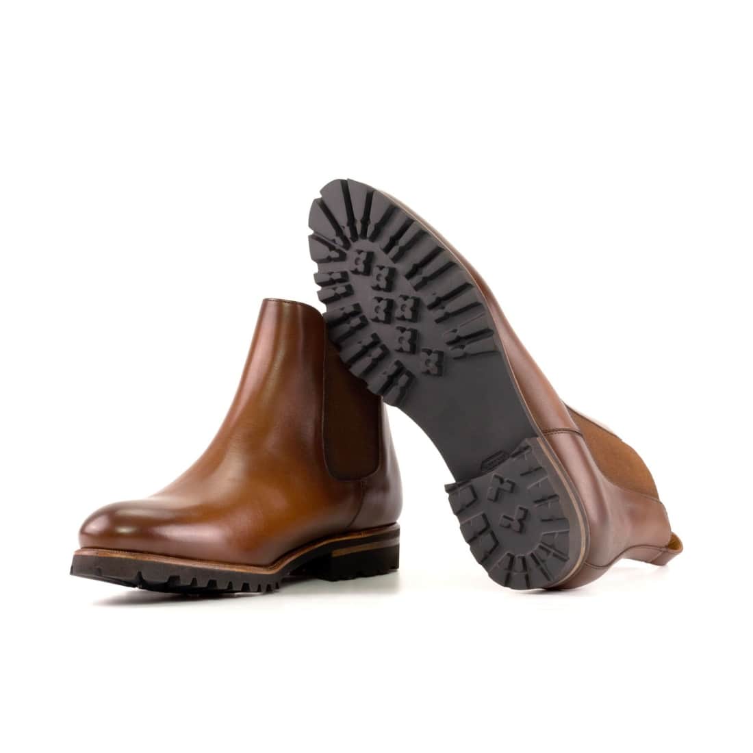 Cheslea Boots en cuir marron moyen - Semelles Commando – vue 2
