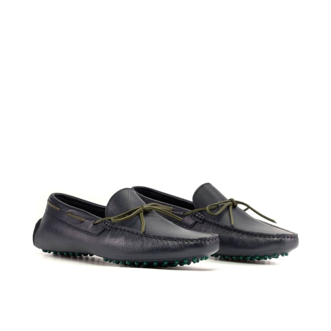 Mocassin Driver en cuir grainé bleu marine - Chaussures