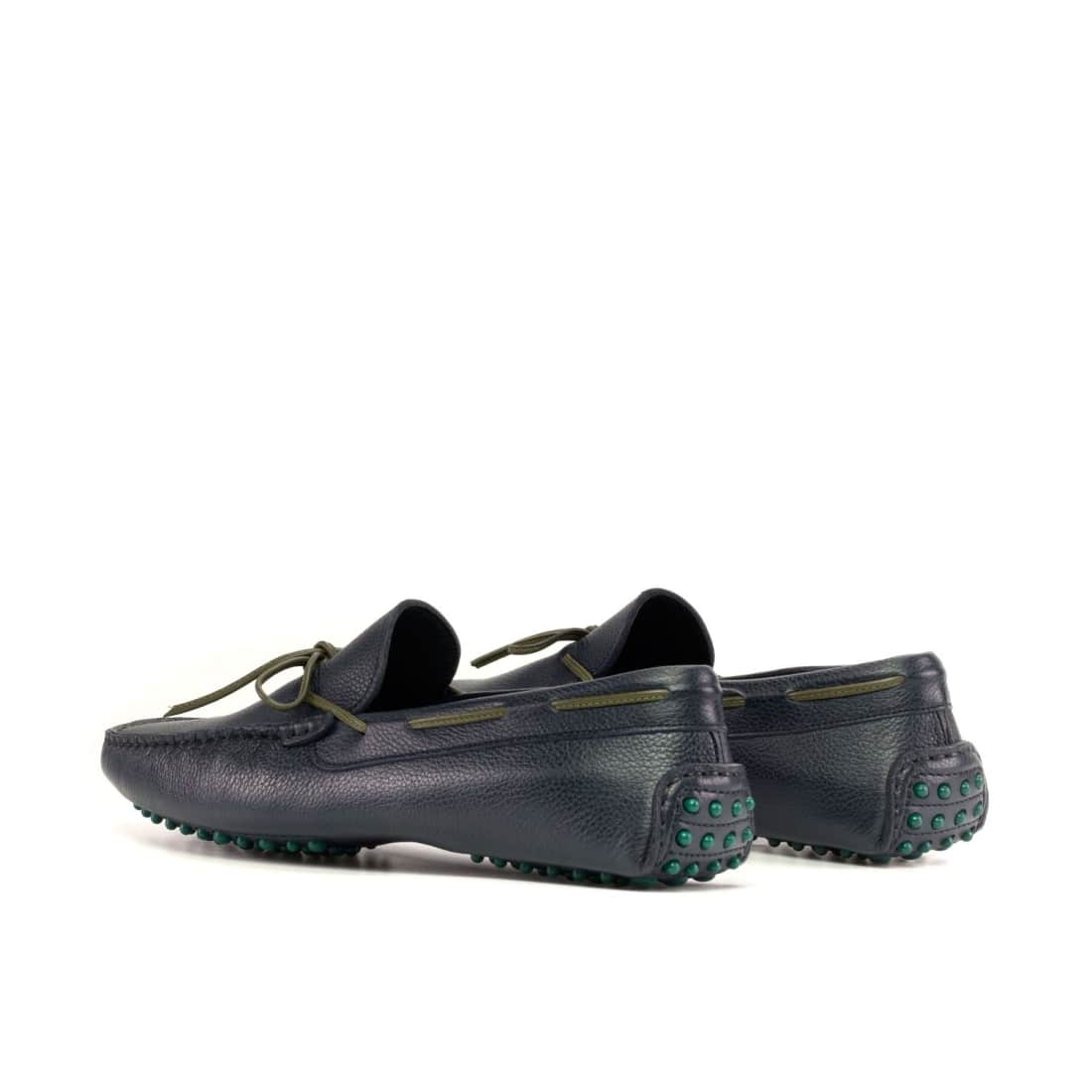 Mocassin Driver en cuir grainé bleu marine – vue 3