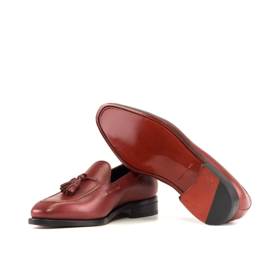Mocassin à glands en cuir rouge – vue 2
