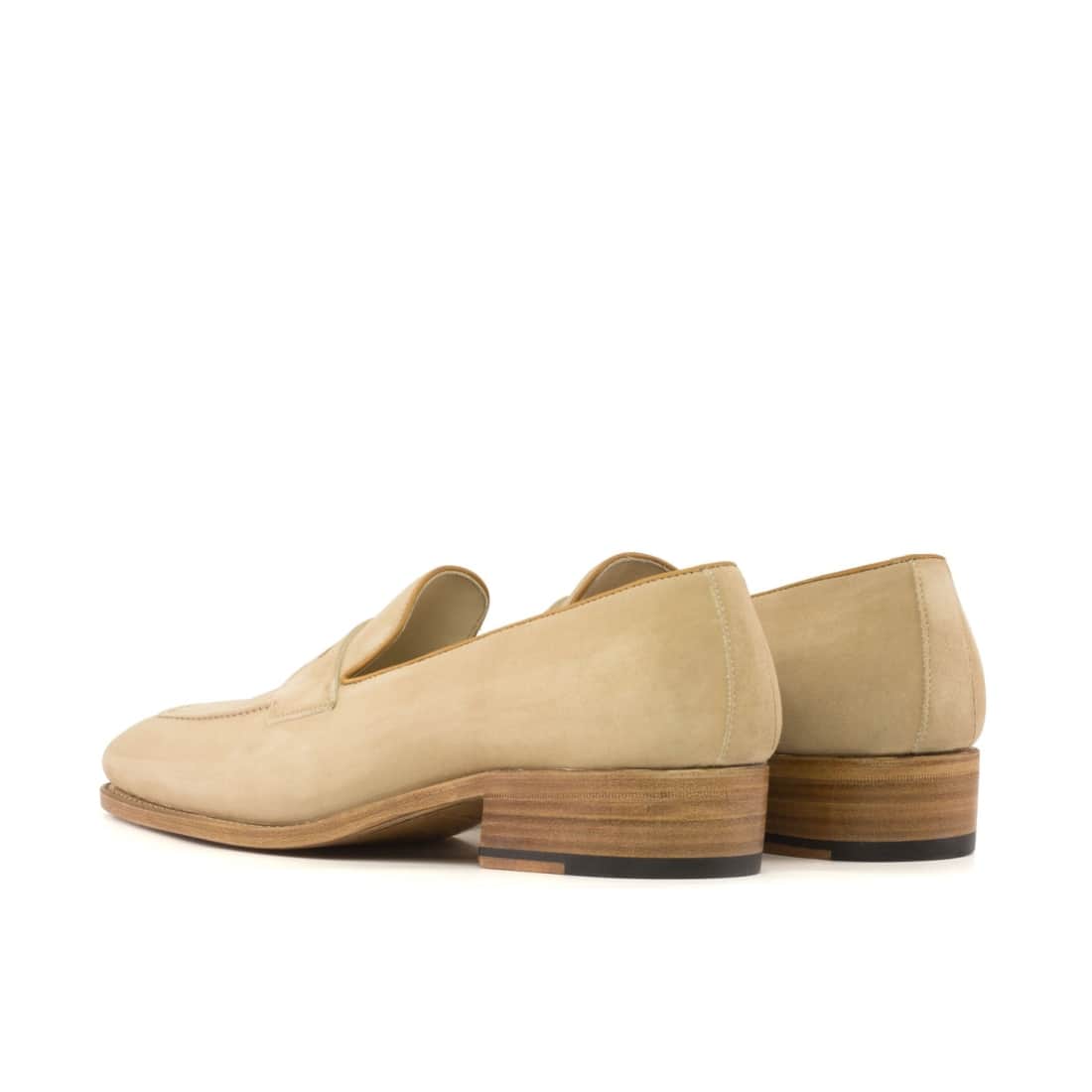 Mocassins Penny à bandeau en daim beige – vue 3