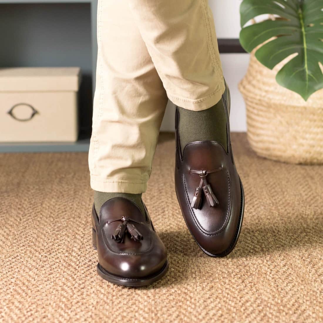 Mocassin à glands en cuir marron foncé – vue 4