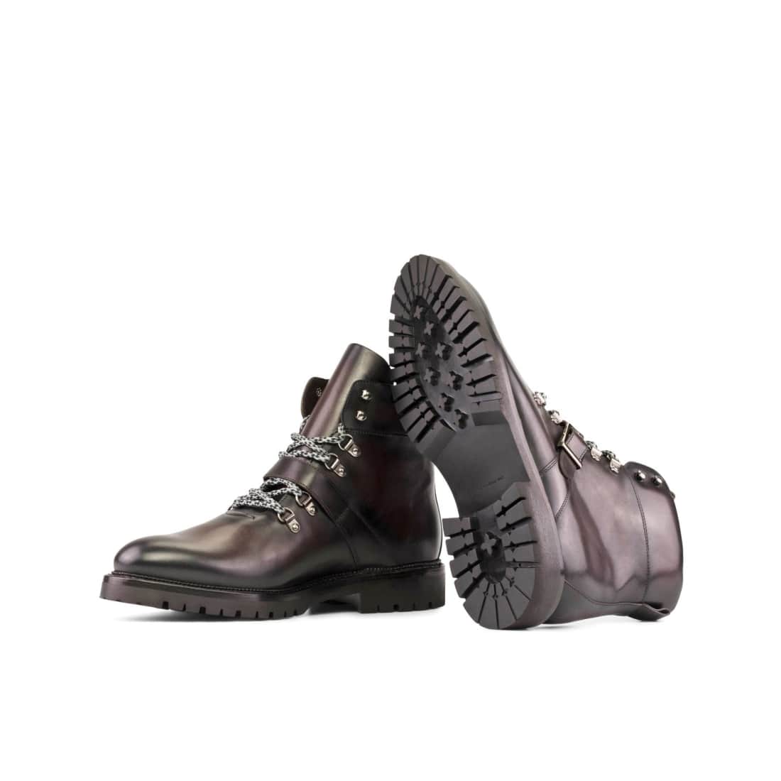 Hiking Boots en cuir marron foncé - Semelles Commando – vue 2