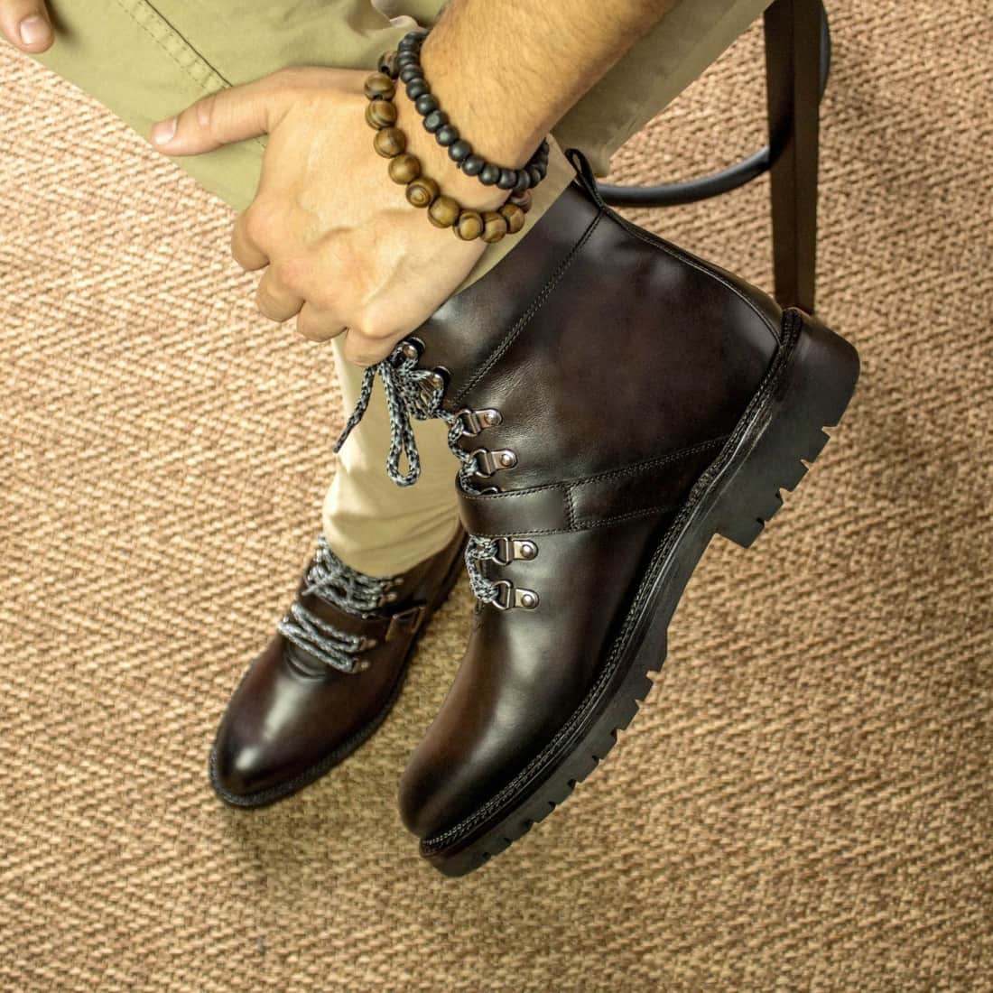 Hiking Boots en cuir marron foncé - Semelles Commando
