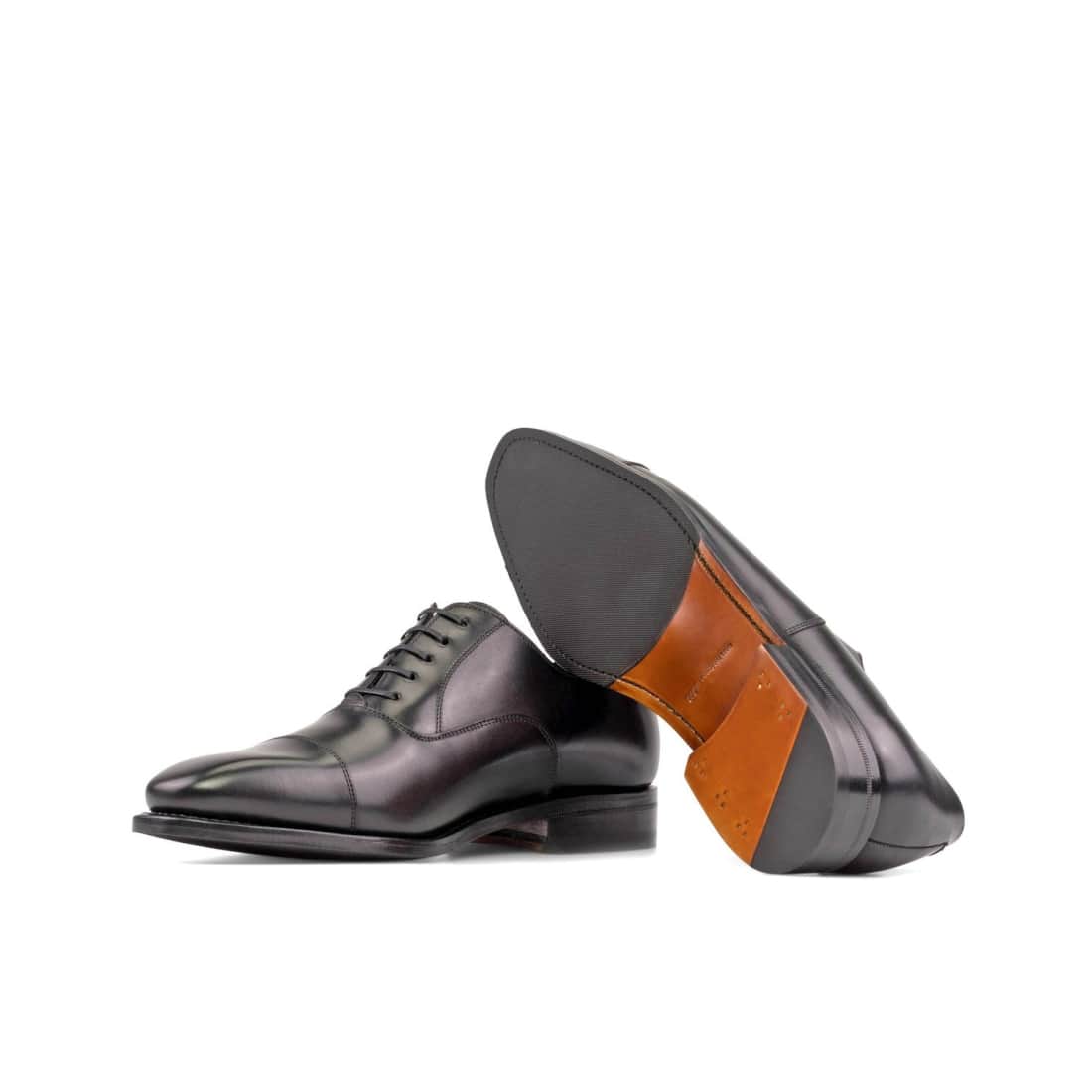 Richelieu bout droit en cuir noir - Chaussures