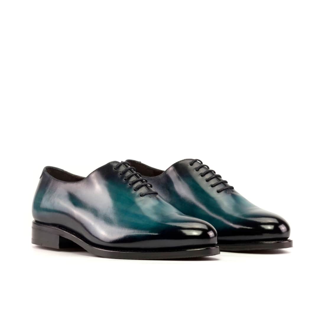 One Cut en cuir patiné turquoise