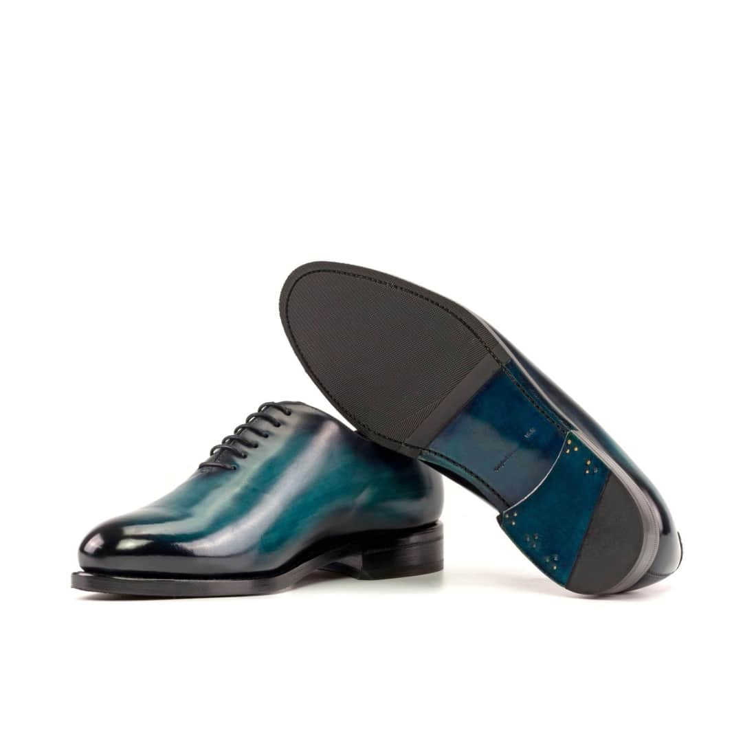One Cut en cuir patiné turquoise – vue 2