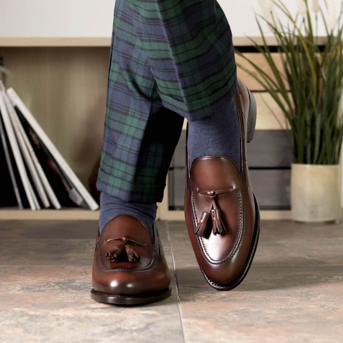 Mocassin à glands en cuir marron - Chaussures