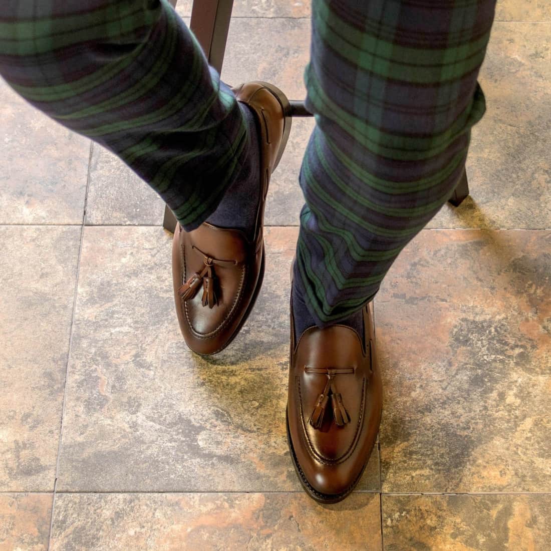 Mocassin à glands en cuir marron - Chaussures