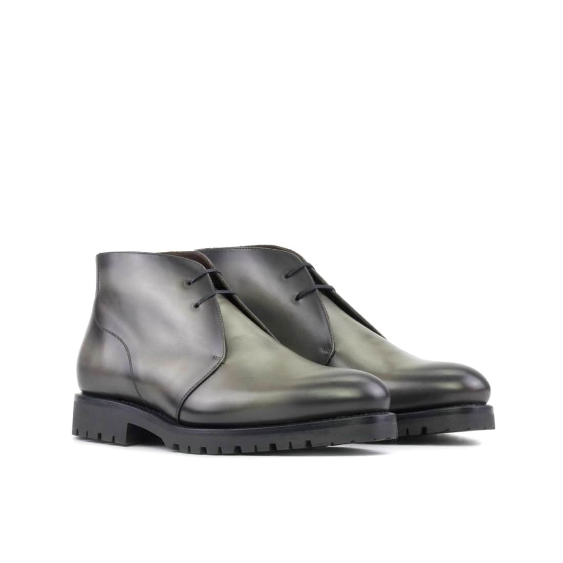 Chukka Boots en cuir gris - Semelles Commando
