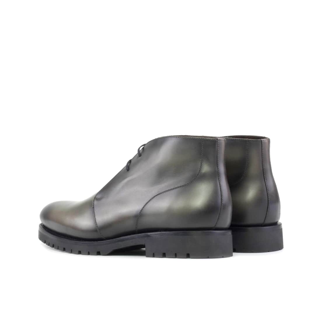 Chukka Boots en cuir gris - Semelles Commando – vue 3
