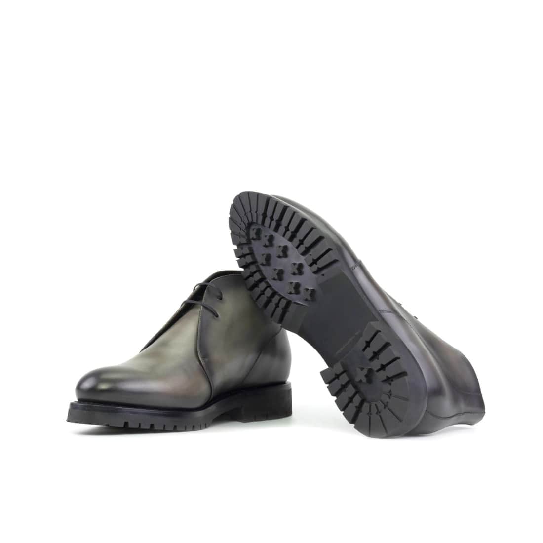 Chukka Boots en cuir gris - Semelles Commando – vue 2