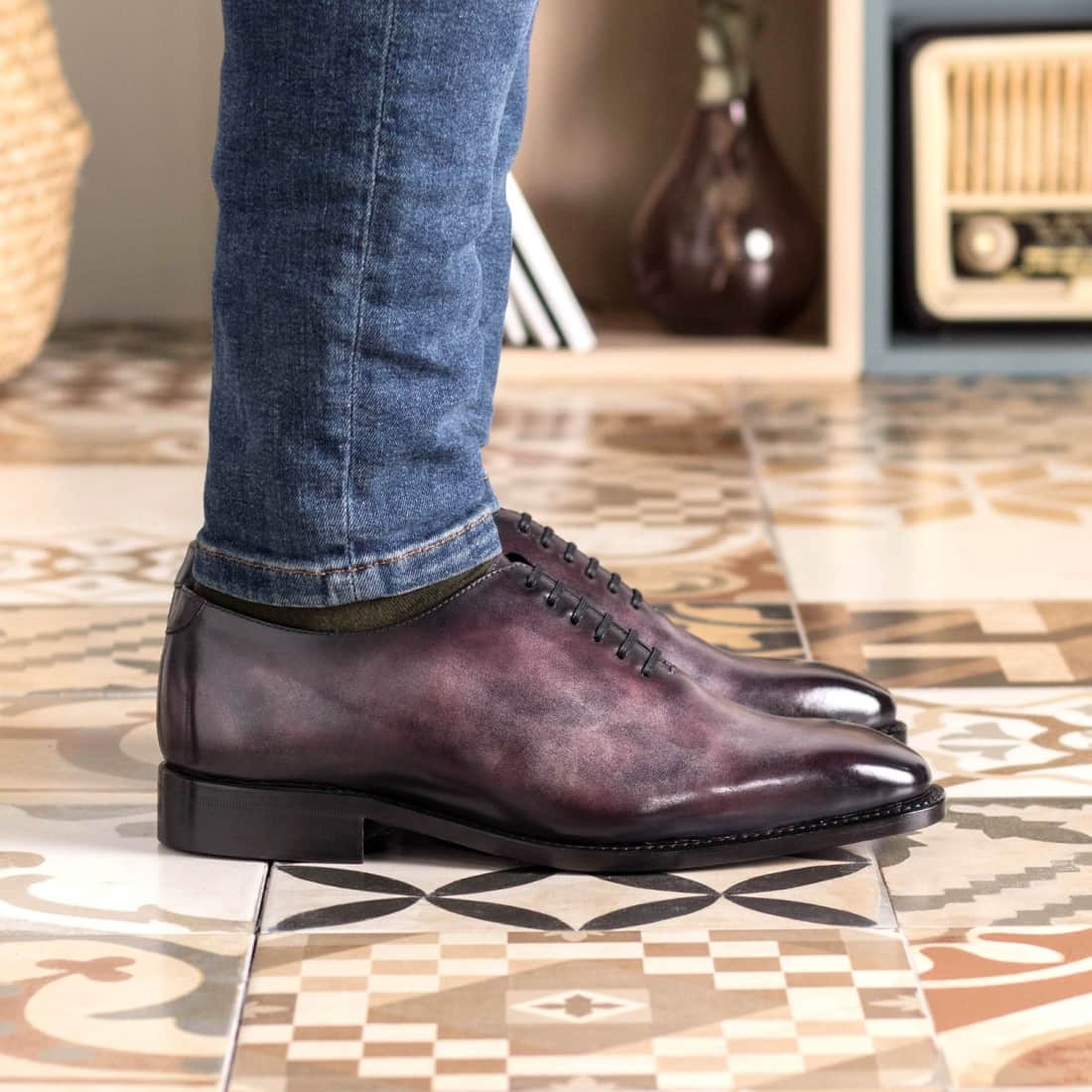 One Cut en cuir patiné violet - Chaussures