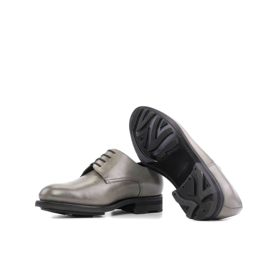 Derbie Blucher en cuir gris clair - Semelles Rocky Commando – vue 2