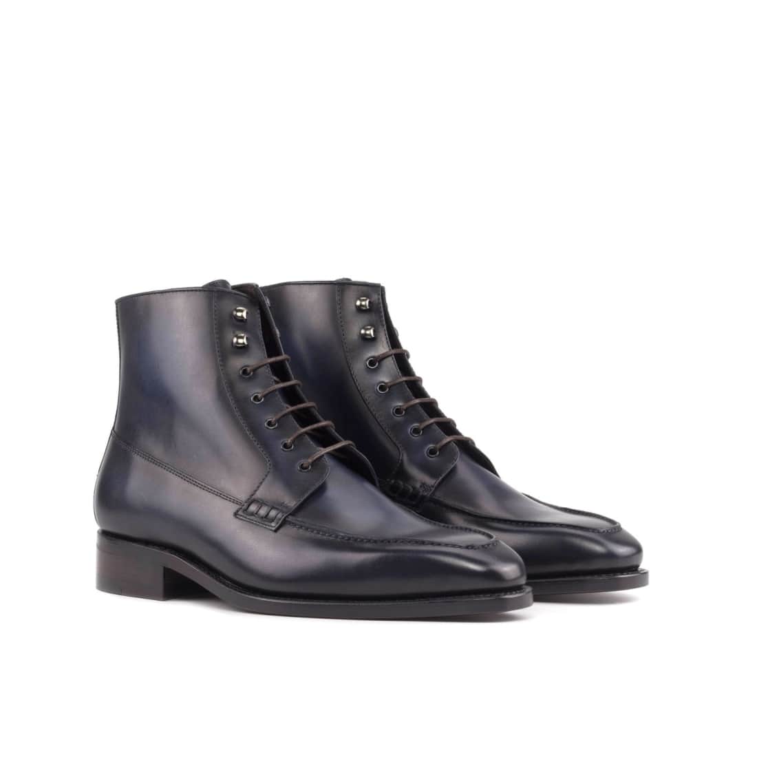 Bottines Derby Demi-Chasse en cuir bleu marine