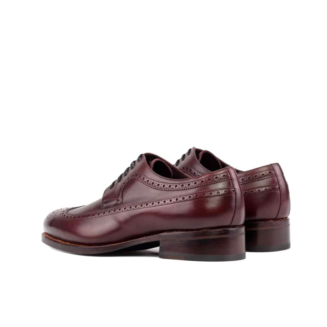 Derbie Brogue fleuri en cuir bordeaux - Chaussures