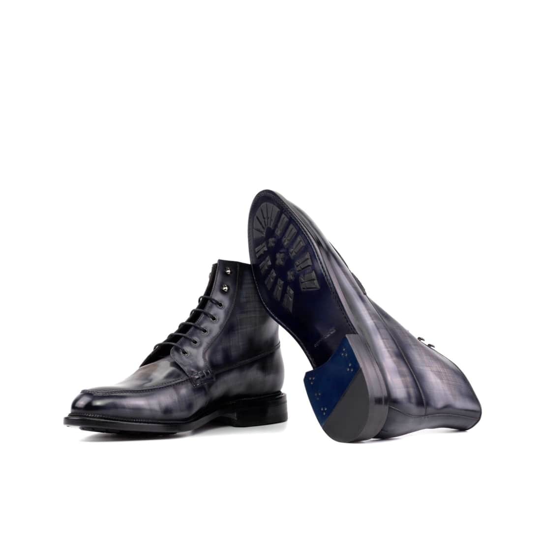 Bottines Derby Demi-Chasse en cuir patiné gris – vue 2