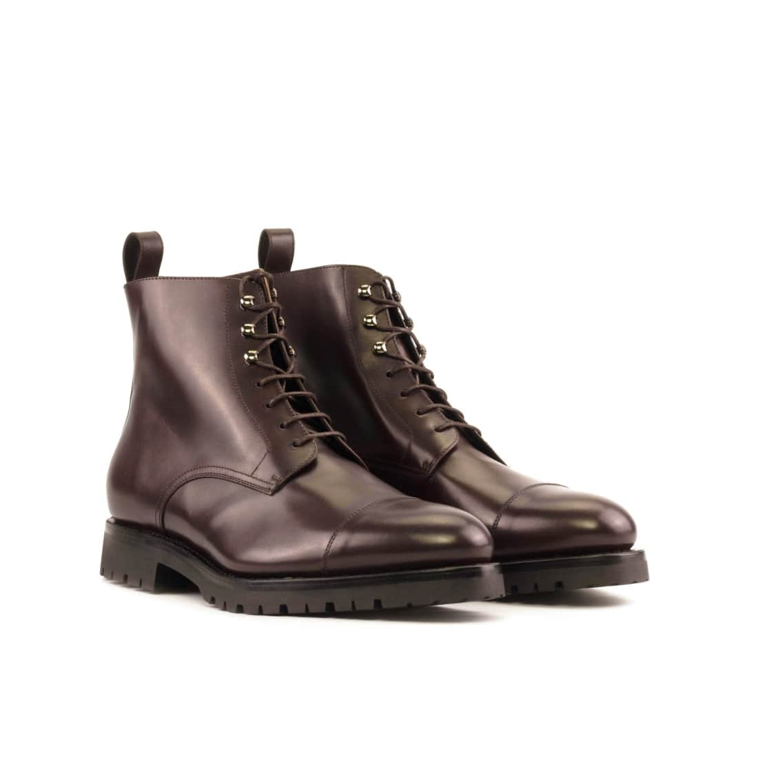 Bottines Bout Droit en cuir marron foncé - Semelles