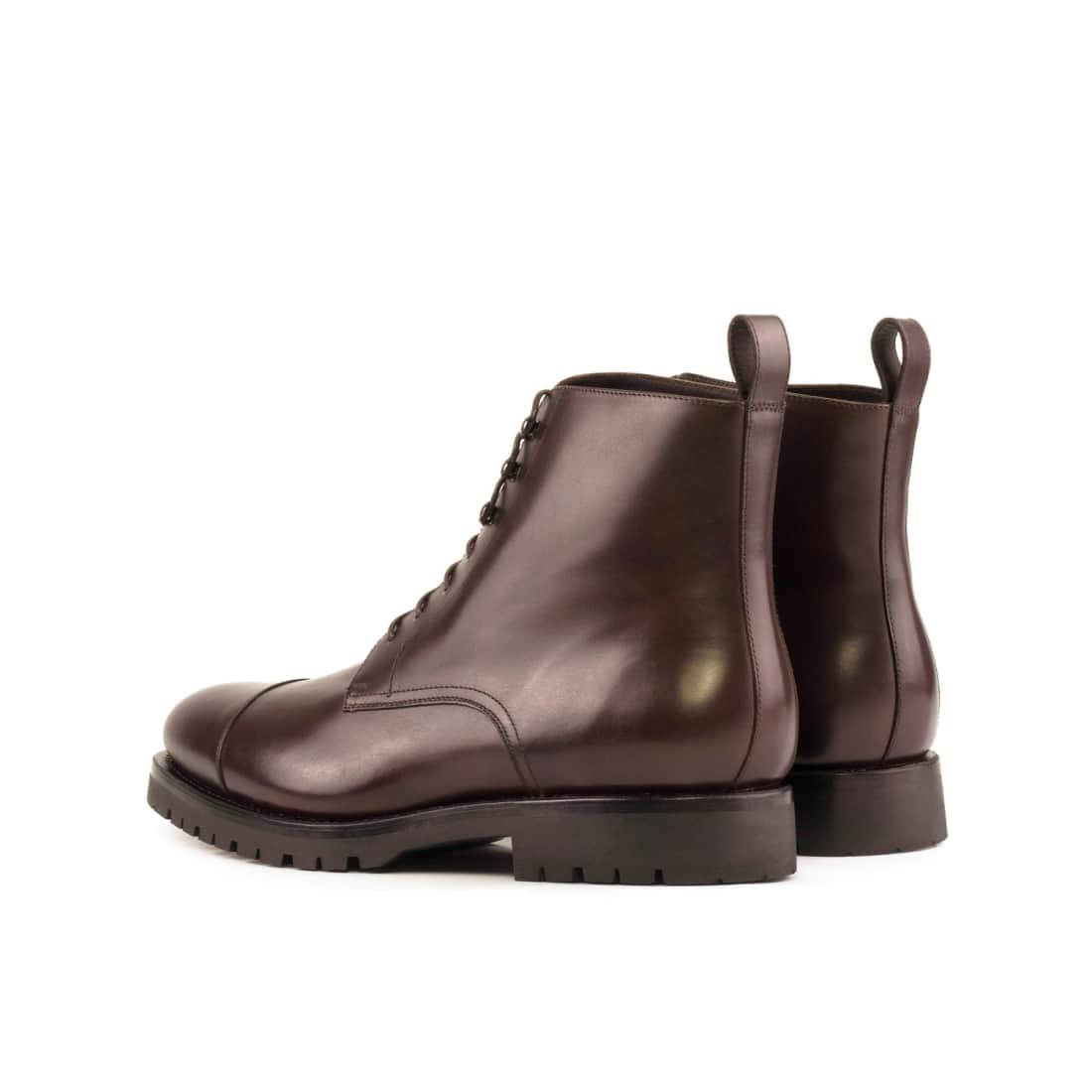 Bottines Bout Droit en cuir marron foncé - Semelles commando – vue 3