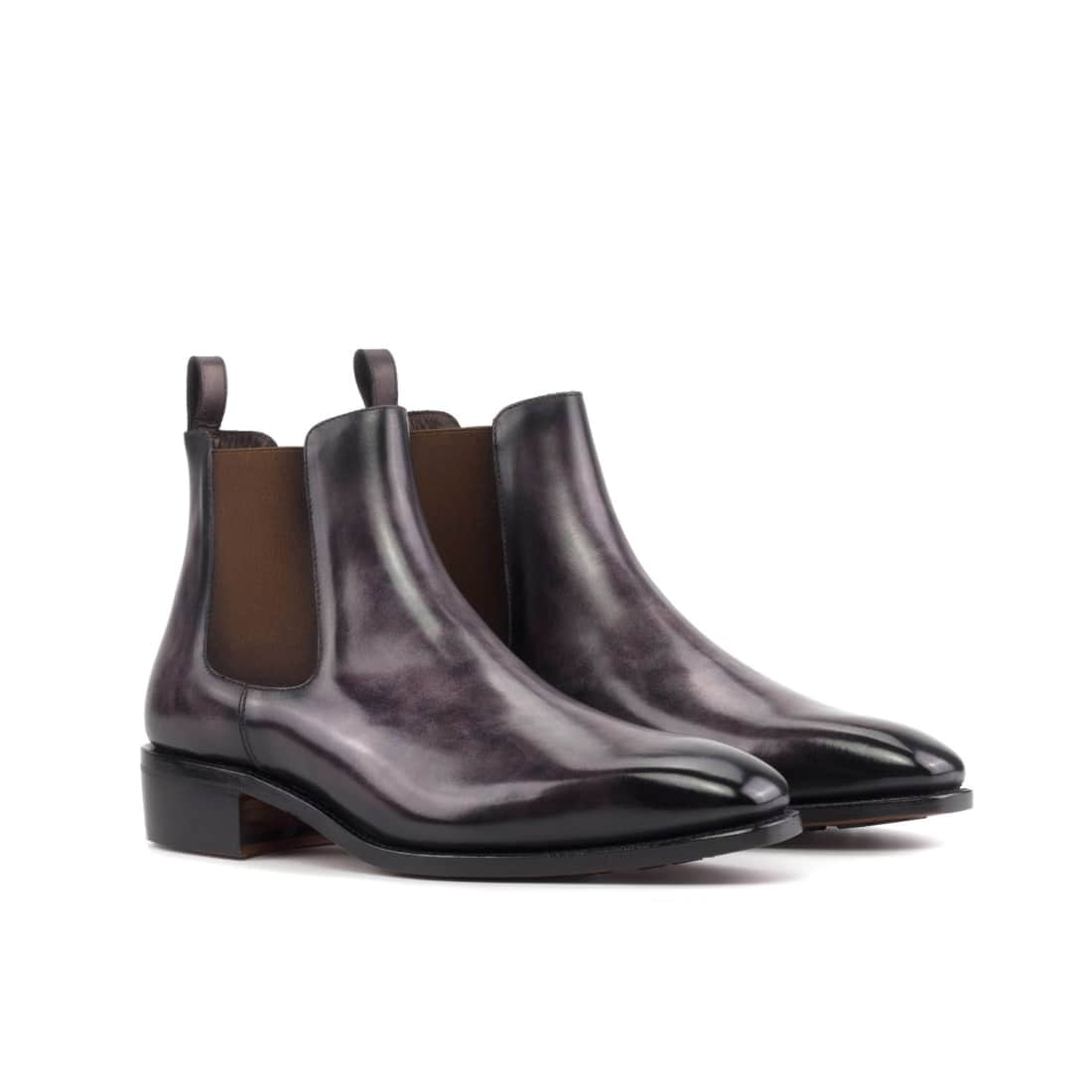 Cheslea Boots en cuir patiné violet - Chaussures