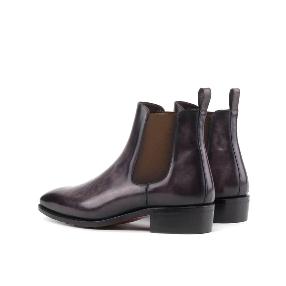 Cheslea Boots en cuir patiné violet – vue 3